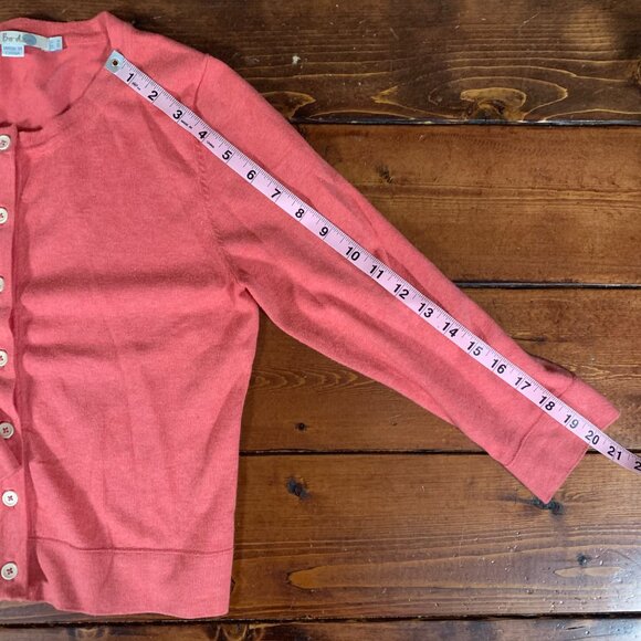 Boden Petal Pink Crewneck Button Front Women's US 6 3/4 Sleeve Cardigan Pastel - Picture 9 of 10